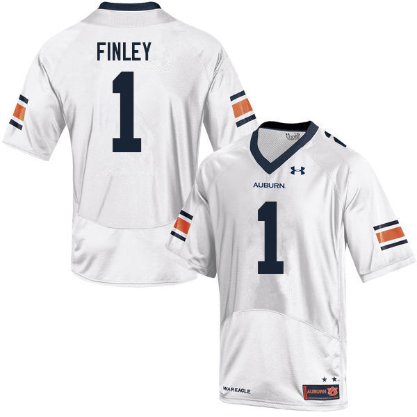 Auburn Tigers Men's T.J. Finley #1 White Under Armour Stitched College 2021 NCAA Authentic Football Jersey LNO5374AV